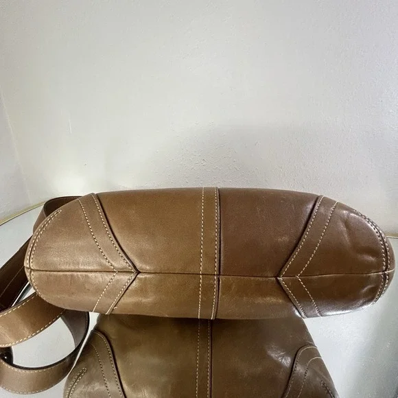 Vintage Y2K Coach Soho 9480 Leather Crossbody Buckle Purse Bag Tan Brown Wallet - Picture 6 of 10
